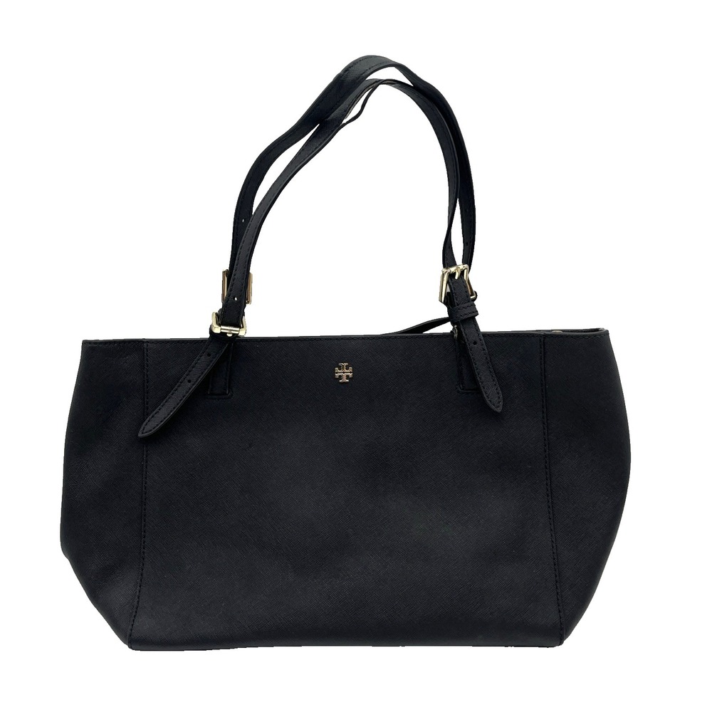 Tory‎ Burch Saffiano Pebble Leather Black Large Tote Bag